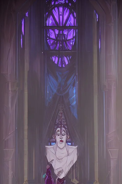 The Countess is a ghost, she has a long, flowing dark blue dress. she goes down the stairs. Hanging in the castle room, there is a tapestry composed of the preserved faces of the Countess' ancient victims.