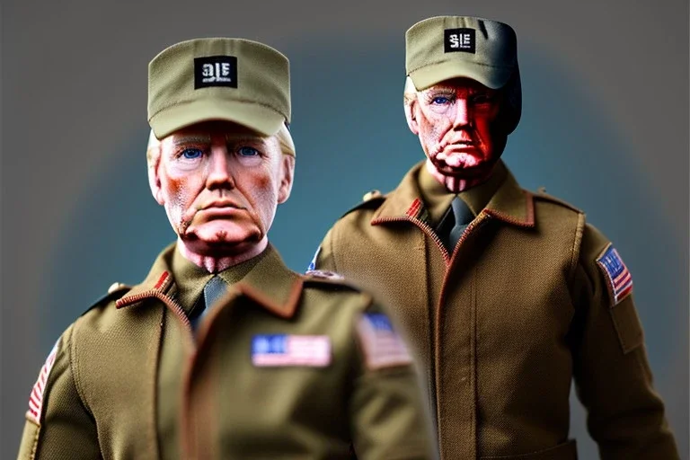 G.I. Joe doll soldier nylon Donald Trump, gun, boots, helmet, Trump facial detail,trump