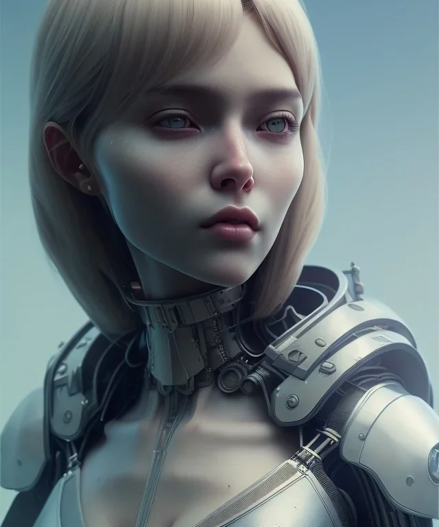 Realistic style at cgsociety by wlop, full body, ilya kuvshinov, krenz cushart, greg rutkowski, trending on artstation.zbrush sculpt colored, octane render in maya, houdini vfx.realistic sci-fi dystopia heroine, short clothed, expressing joy, silky hair, deep eyes.oil painting.cinematic dramatic atmosphere, sharp focus, soft volumetric studio lighting.