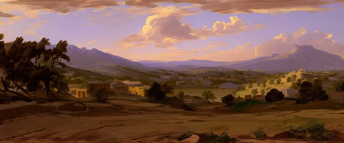 texas hill landscape by poussin