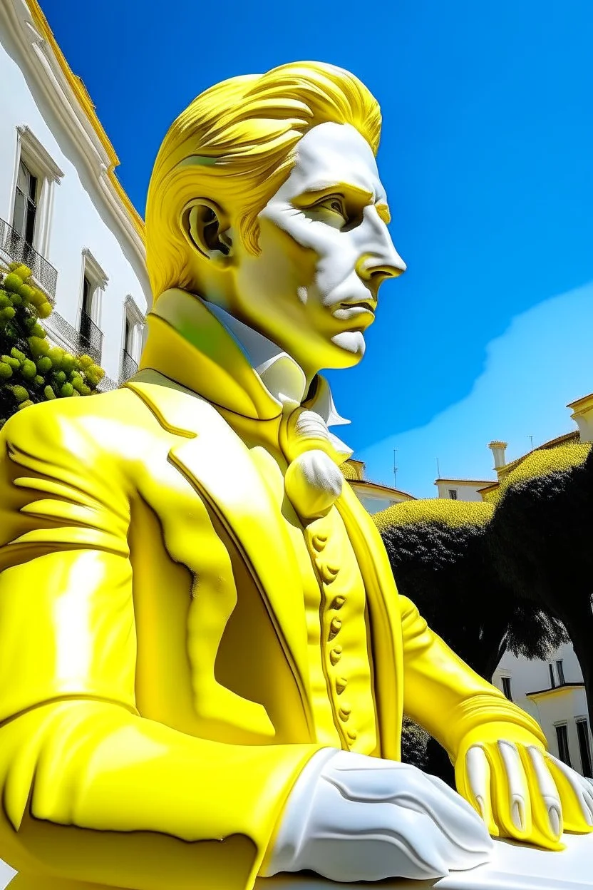 Neoclassicism man realistic yellow white cote d'azur real man