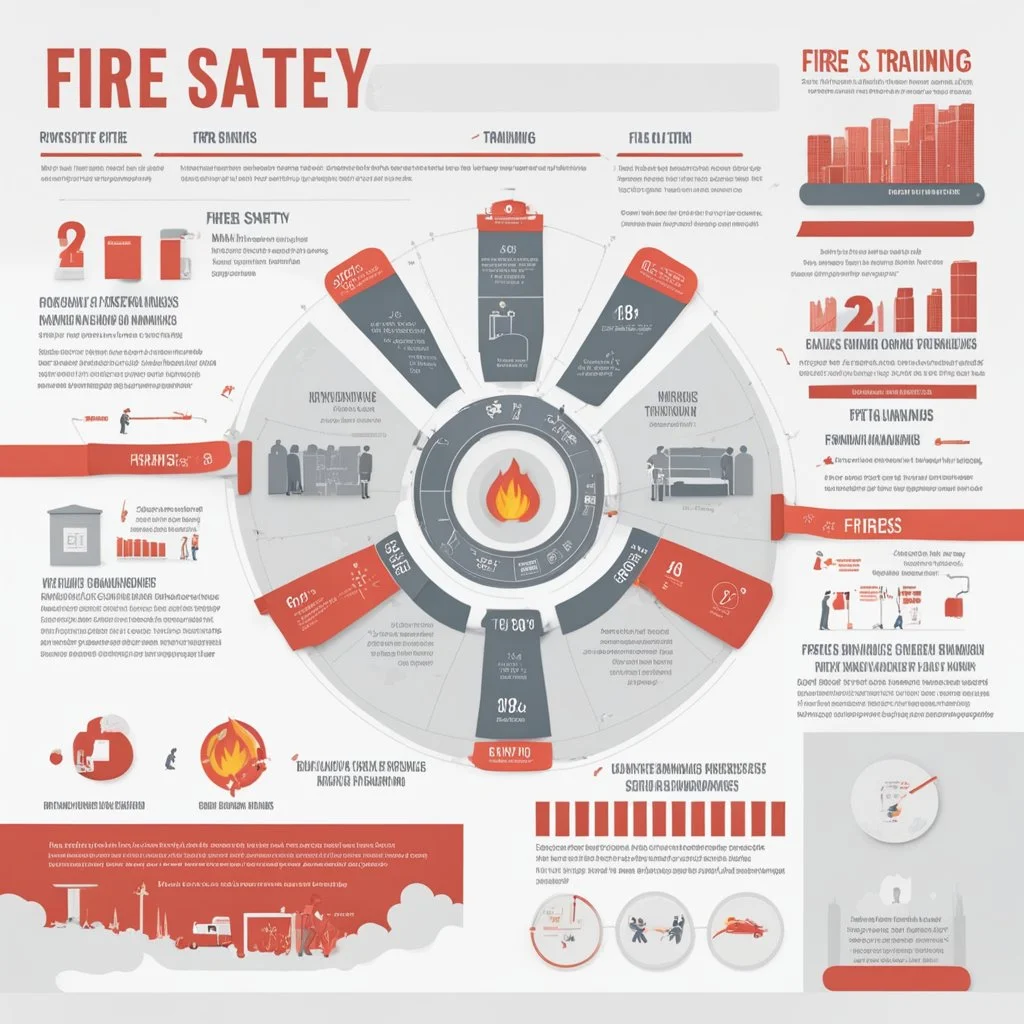 **Content Visual Art:** A visually striking infographic series that uses data visualization techniques to illustrate the impact of proper fire safety training on reducing casualties and property damage. The infographics incorporate tactile elements and braille for vision-impaired individuals. **Appearance:** Content art ideas combine fire safety training, types of fires, equipment usage, and public awareness, with a focus on inclusivity and disaster mitigation. These content art ideas aim to eng