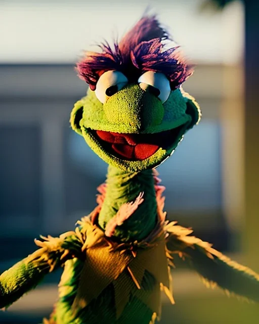 Realistic image, hybrid, sexy woman body, muppet Sesame Street head, portrait, concept art, smooth, unreal engine 5, god lights, ray tracing, RTX, lumen lighting, ultra detail, volumetric lighting, 3d, finely drawn, high definition, 4k.