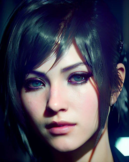 Nier, yorha, 2b, clear complexion, waist up portrait, 8k resolution, intricate details, ornate details, soft lighting, vibrant colors, retroanime, masterpiece, intricate eyeliner, dark eyeshadow, eyes, intricate tattoos, futuristic cityscape background
