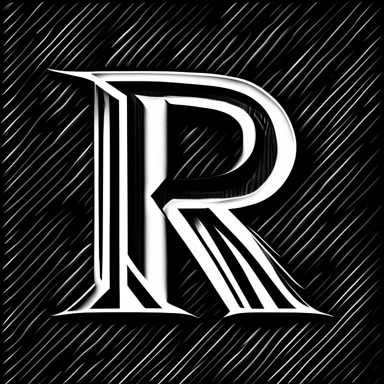 logo with the letter R end N, black and white