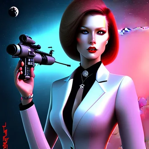 lady spy top in space