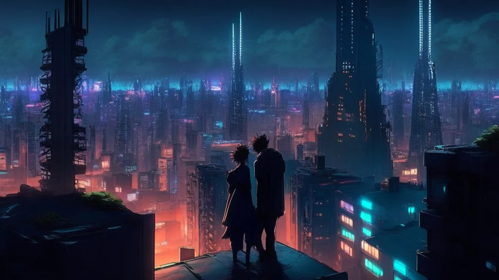 Cyberpunk City skyline