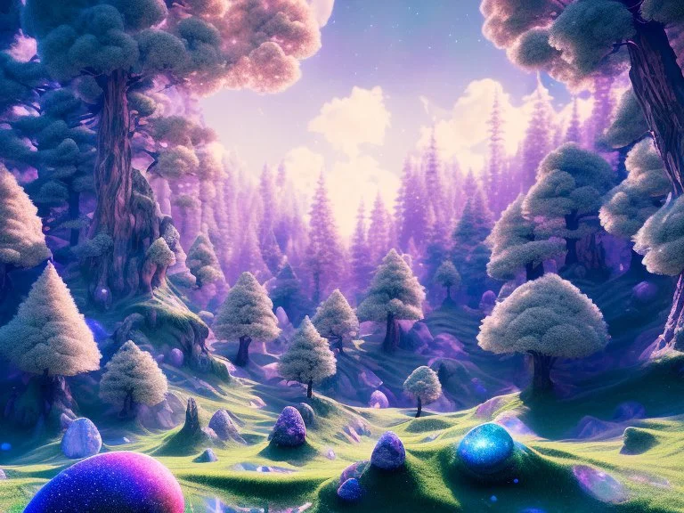 white crystal cosmic and galactic ambiance hill sky rocks sunny trees pools , full of details, smooth, bright sunshine，soft light atmosphere, light effect，vaporwave colorful, concept art, smooth, extremely sharp detail, finely tuned detail, ultra high definition, 8 k, unreal engine 5, ultra sharp focus