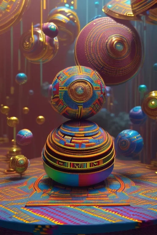 kente scene, thread, embroidery, octane render, high detail