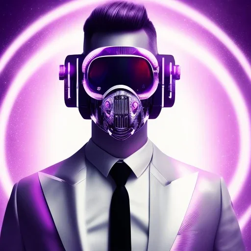 handsome, cute man, handsome man in futuristic suits, black and white highlight hair color, pink and purple background, pink lighting, deep purple backlighting, gun, smoke, robot suits