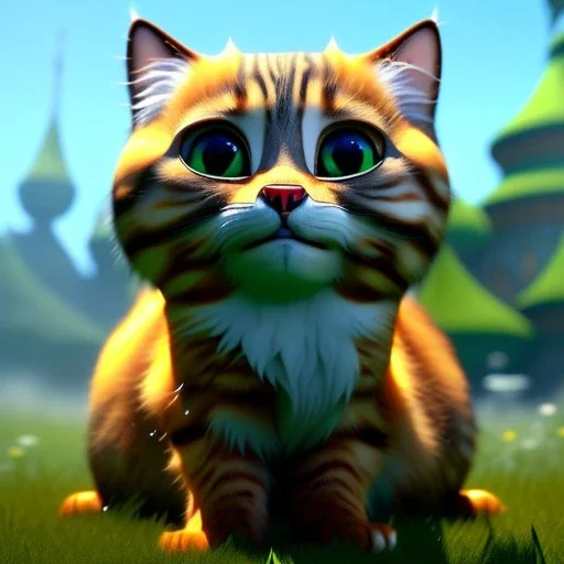 cute 3d cgi disney animation style cat, 8k resolution, ultra hyperdetailed, Unreal Engine 5, very small details, realistic, normal colours, realistic lighting