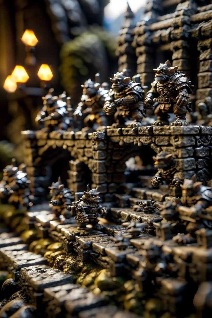 "troll og tusser"i svarte granskauen, hexagons, strategic battlefield, castle stairs, painted miniatures, shot on Hasselblad h6d-400c, zeiss prime lens, bokeh like f/0.8, tilt-shift lens 8k, high detail, smooth render, down-light, unreal engine, prize winning