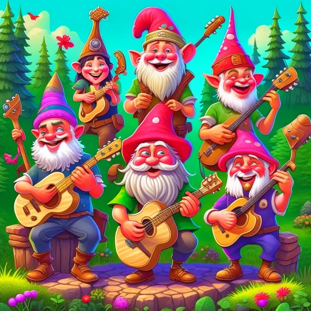 The Fizzlebottom Bunch is family folk band of gnomes. They play stringed instruments and sing lots of silly songs. They are known for great family fun all over the kingdom of Aeredon. Draw a fantasy style of the posters all over town advertising their newest tour.