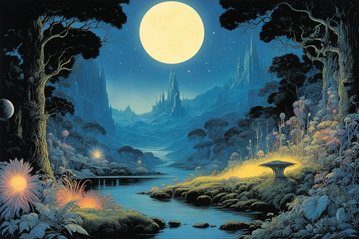 (art by Philippe Druillet's Délirius, 1973, written by Jacques Lob) the poetry of A Midsummer Night's Dream