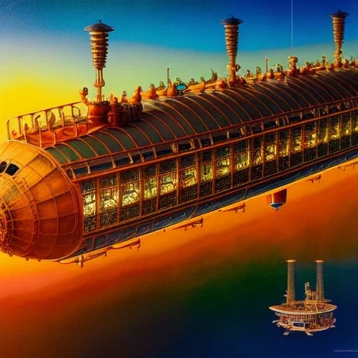 fullbody Drawing of 'sketch of Steampunk Airship',intricate detail,andrea bonelli,Kilian Eng,Ohrai,evan lee,Aleksandr Sidelnikov,KyuYong Eom,three quarters frontal aerial view,toned colors,16k