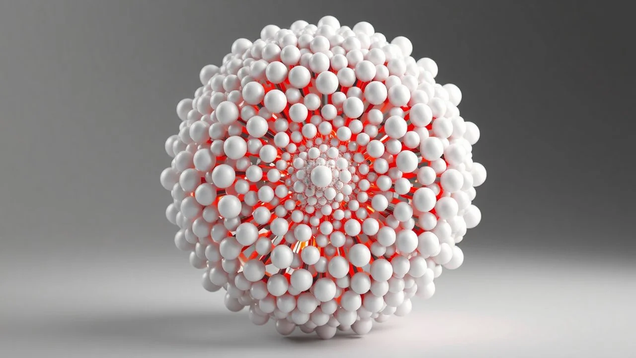 a mandelbulb 3d fractal made of small spheres