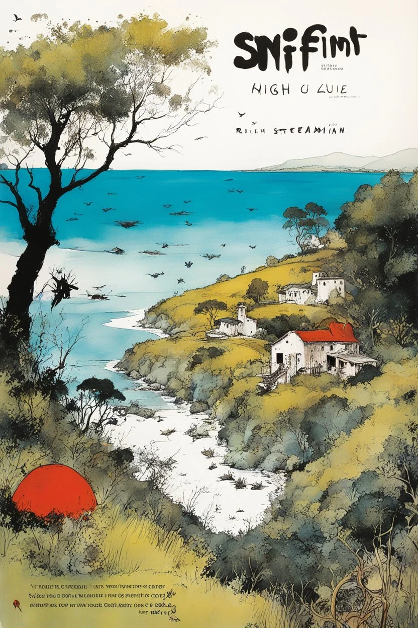 SNIFFIN’ GLUE magazine high res photo cover by Ralph Steadman: special Visit Aeaea the nice island covered with a mixture of pasture and dense woodland of oak and beech. issue; guest stars: Circe, a captivating nymph and Homer the Greek poet