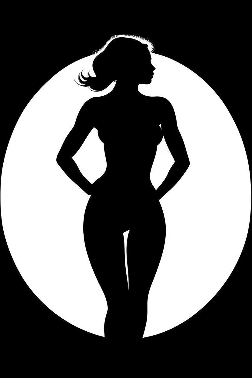 silhouette of powerful female body