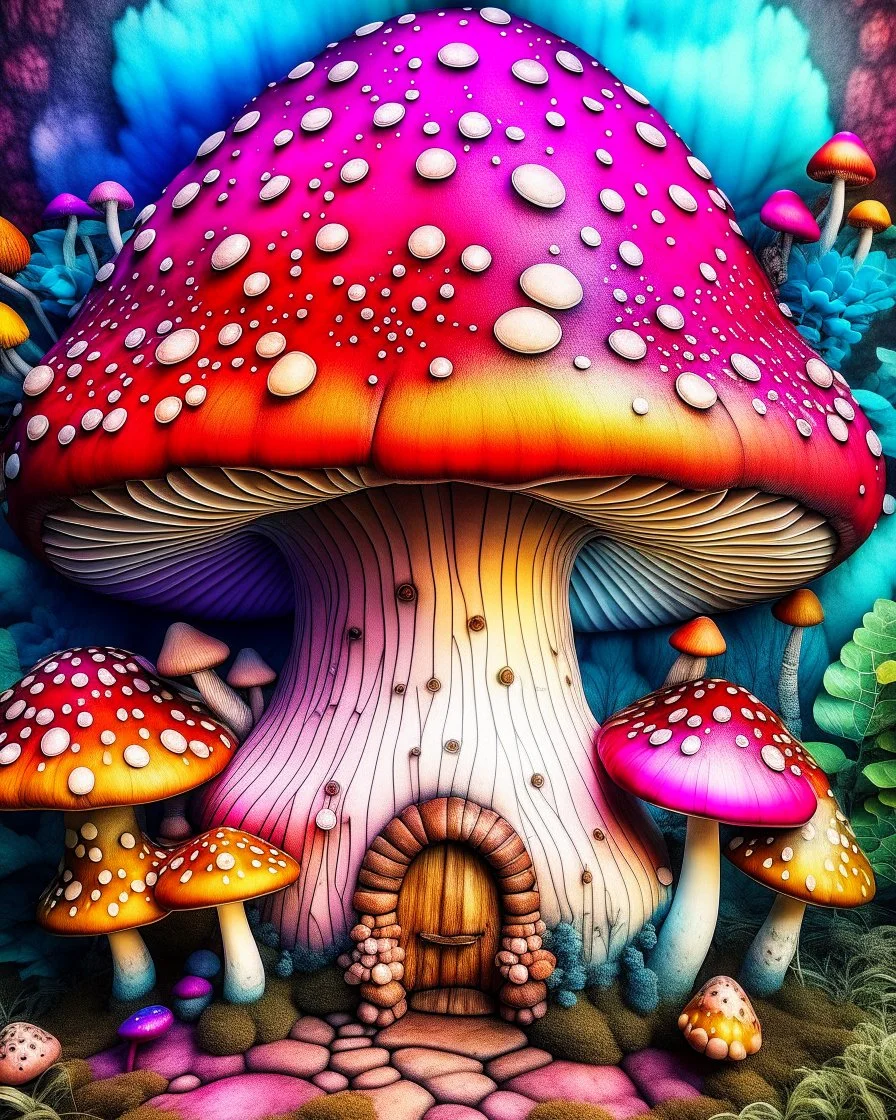 mushroom , colorful page, coloer background, digital Art, perfect composition, beautiful detailed intricate insanely detailed octane render trending on artstation, photorealistic concept art, soft natural volumetric cinematic perfect light, chiaroscuro, masterpiece, oil on canvas, raphael, caravaggio, greg rutkowski, beeple, beksinski, giger, black and white still, digital Art, perfect coloer, read,green, blew,white, ((((colorful)))))