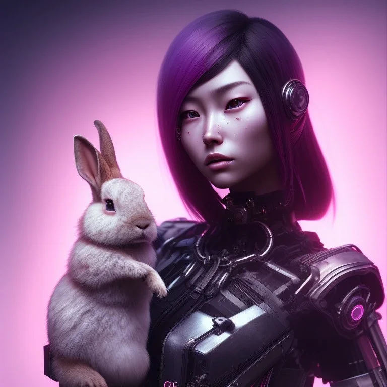 Portrait avatar image, cyberpunk Asian woman with rabbit mask, black pink color, highly detailed, concept art, smooth, unreal engine 5, god rays, ray tracing, RTX, lumen lighting, ultra detail, volumetric lighting, 3d, finely drawn, high definition, high resolution.