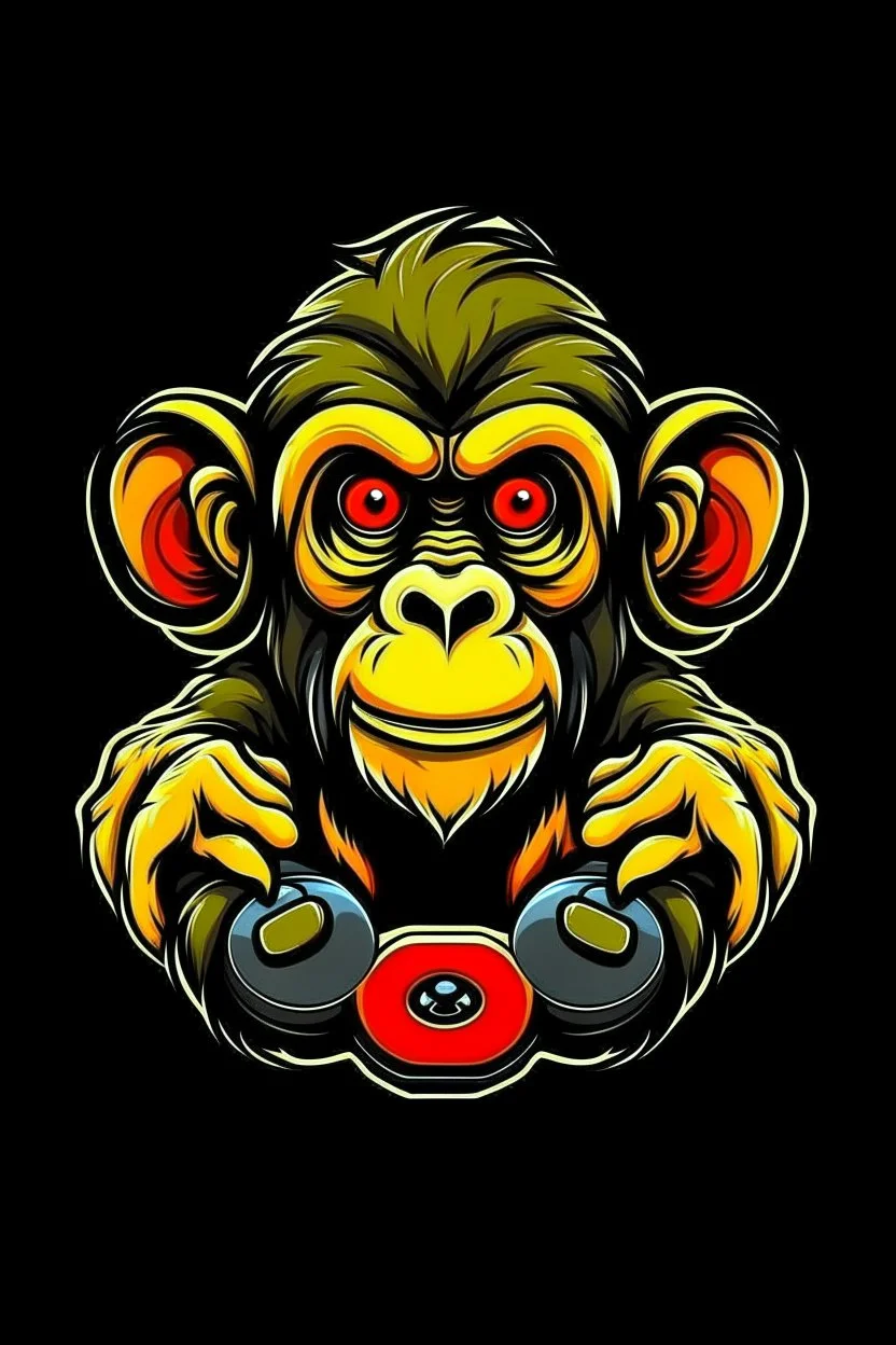 make a YouTube channel logo of a monkey with a controller