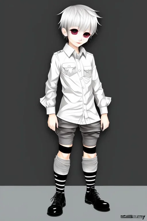 Shota, cute, baggy shirt, thigh high socks