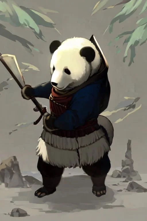 Panda in samurai armour