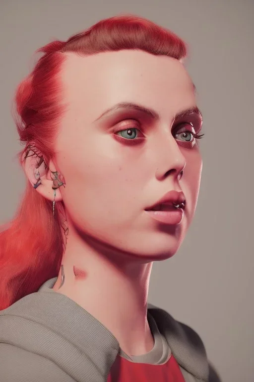 Danish Singer MØ, red tones, high lighting