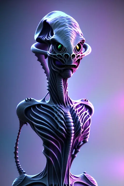 full bodied ghostly alien, 8k, finely detailed, photo realistic.