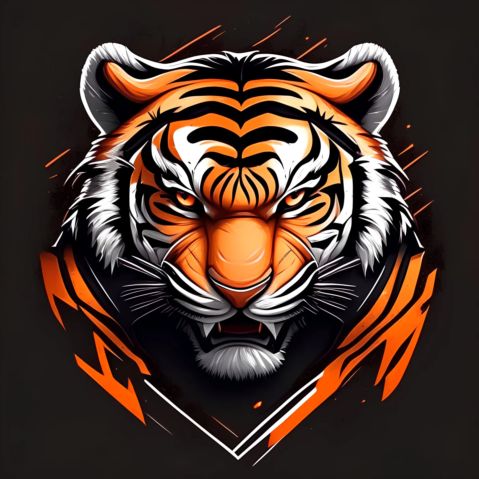 I need an esports style logo animated illustration of a tiger with human appearance