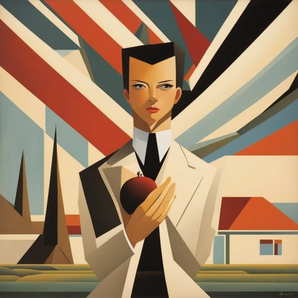 retro minimal, trendy art, art style by Eckhart Tolle and Fabio Hurtado