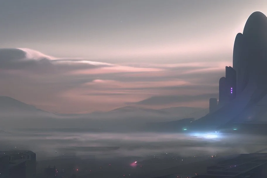 mist, clouds, city, sci-fi, person, exoplanet, epic