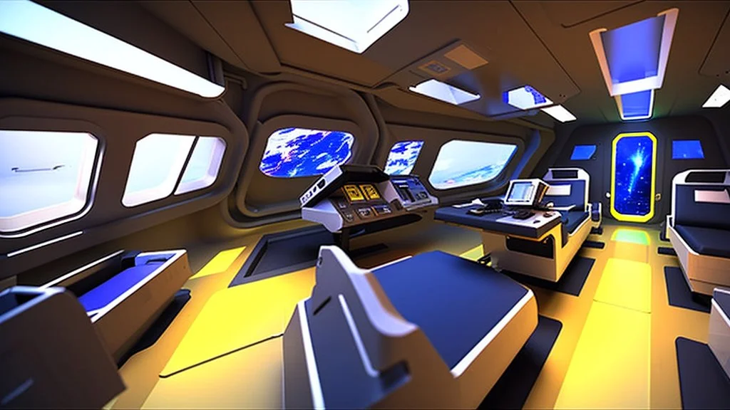 interior of long mission spacecraft