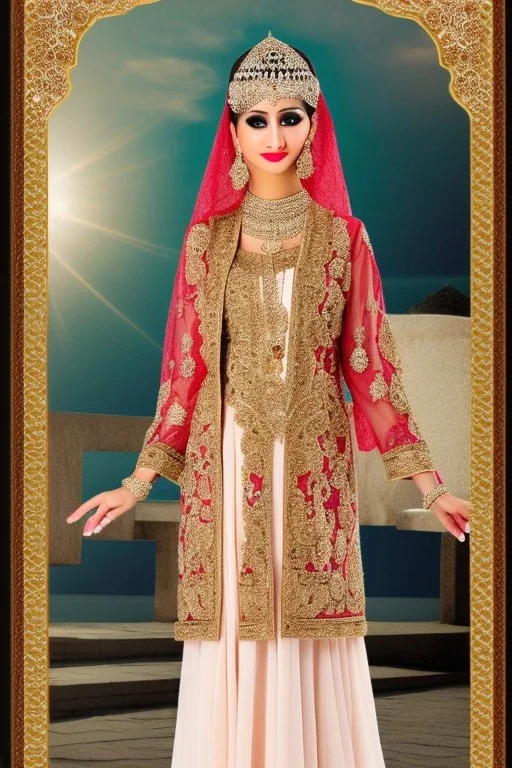 Arab princess, beautiful, innocent, angelic features, Arab clothes, personal image