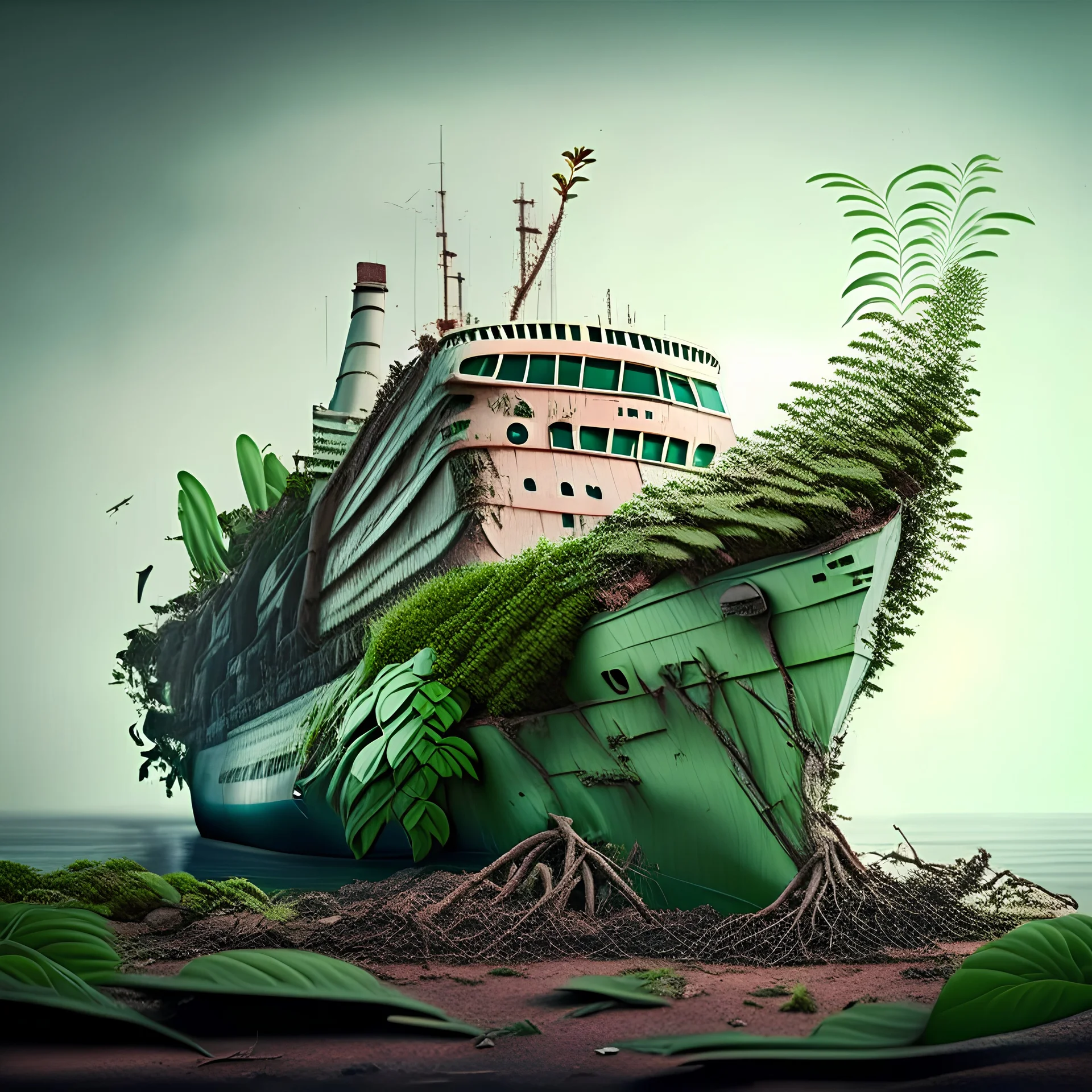 make realistic photo on: ship plant cuttings