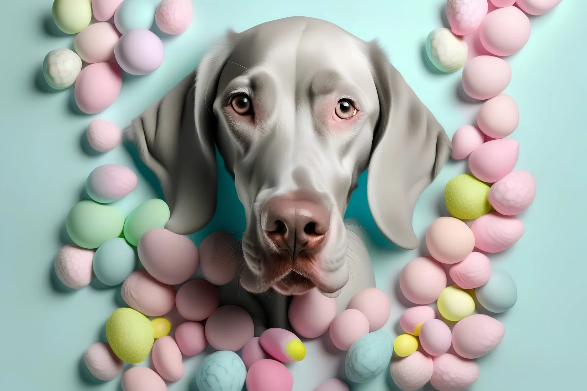 love of Weimaraner pastel colours
