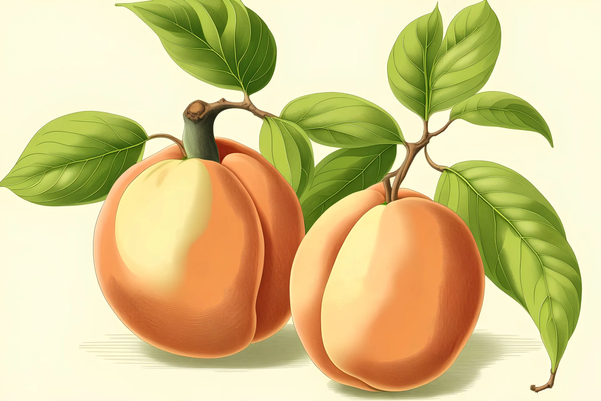 scientific illustration for medical use of peach fruit remedies