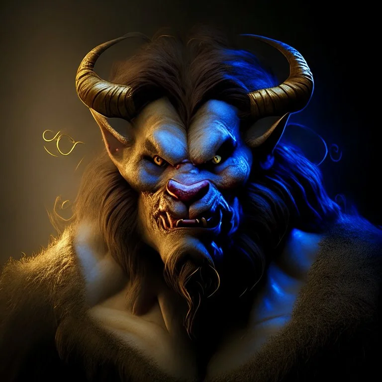 The Beast from the film “Beauty and the Beast” on a light background