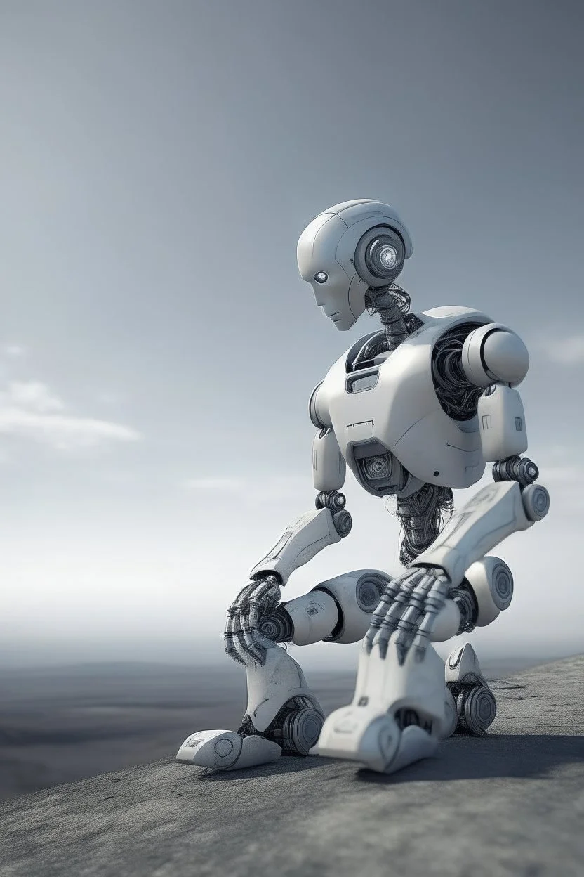 a scary robot searching for humans looking right from far away