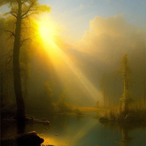 transparent glass ball by Albert Bierstadt, Crepuscular Rays