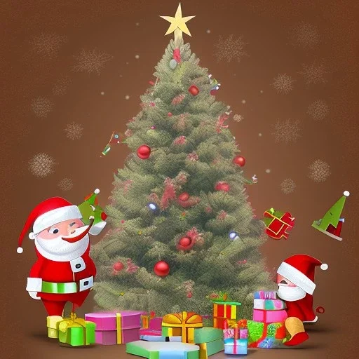 cute 3d cartoon christmas tree