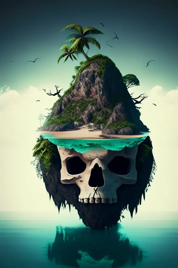 island with skull form