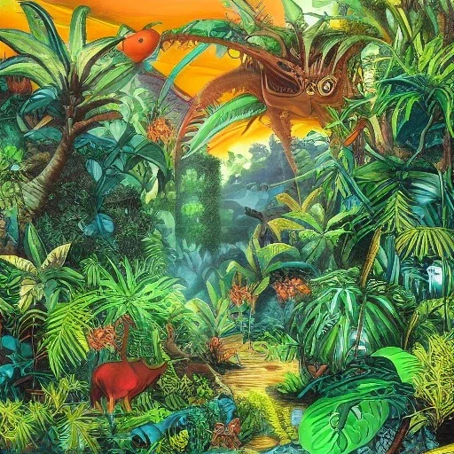 landscape mural alien jungle