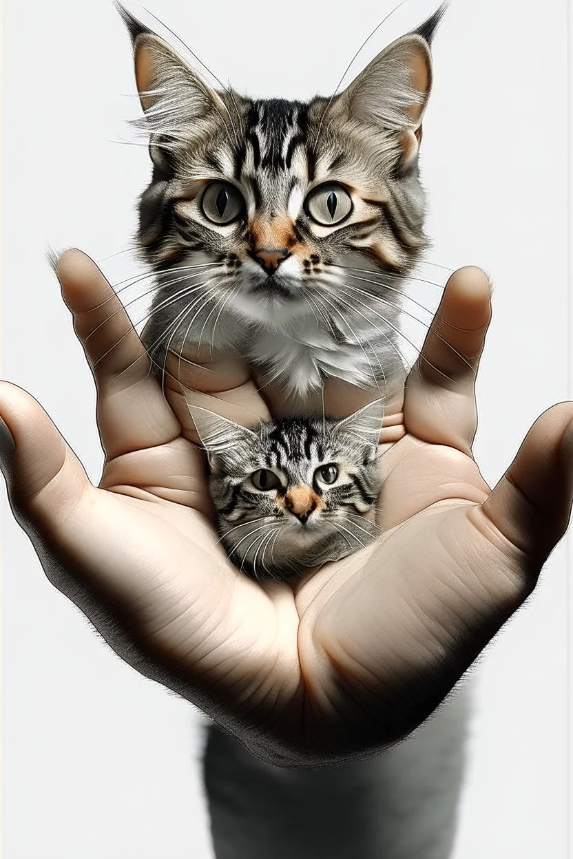 FISH IN HANDS CAT . transparent