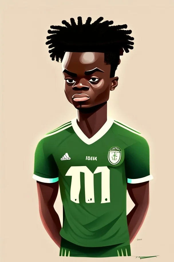 Bukayo Saka English-Nigerian footballer ,cartoon 2d