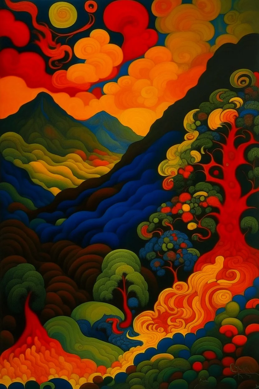 A mountain filled with nightmares painted by Paul Ranson