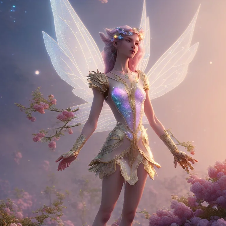 subtle transparent fairy in a galactic ambiance, delicate colors, in the foreground, full of details, smooth，soft light atmosphere, light effect，vaporwave colorful, concept art, smooth, finely tuned detail, ultra high definition, 8 k, unreal engine 5, ultra sharp focus