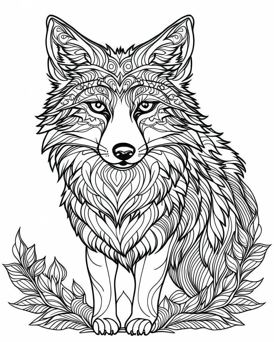 Eurasian wolf ANIMAL coloring pages for adult