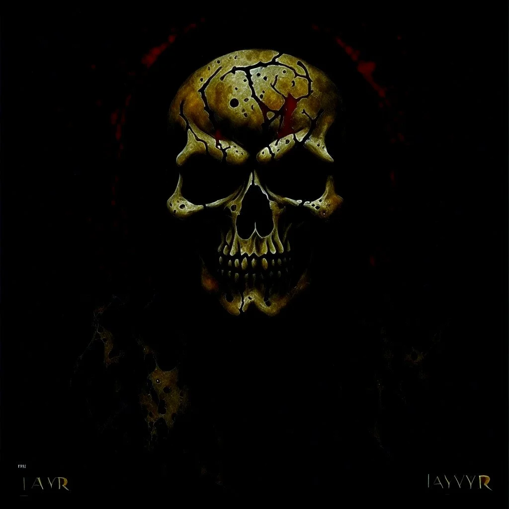 "SLAYER" heavy metal cover art, Dead skin Mask - Dance with the dead in my dreams Listen to their hallowed screams, by Arturo Souto and VS Gaitonde, unsettling, surreal, sinister, profound, dramatic, macabre