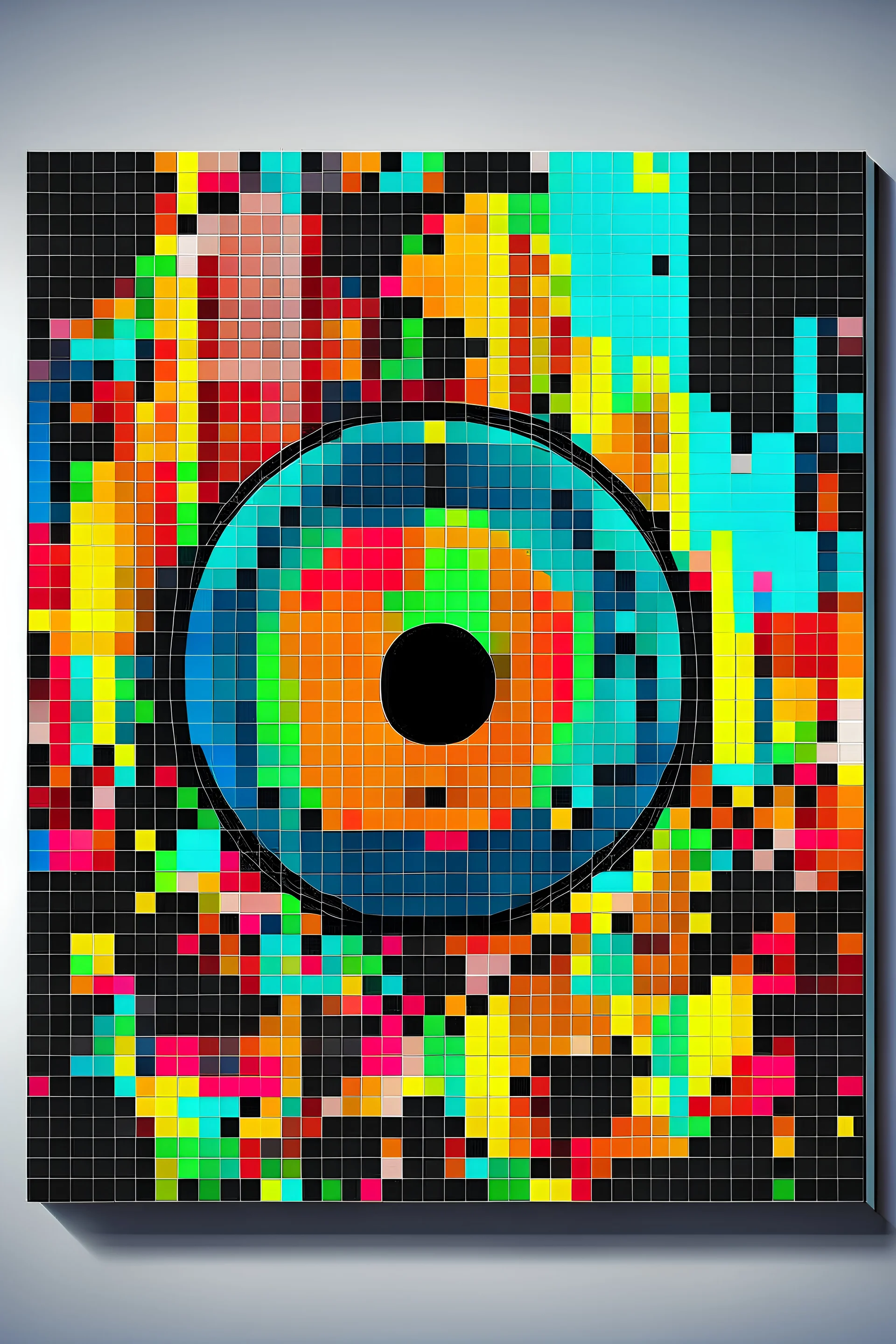 виниловые пластинки в стиле pixel art